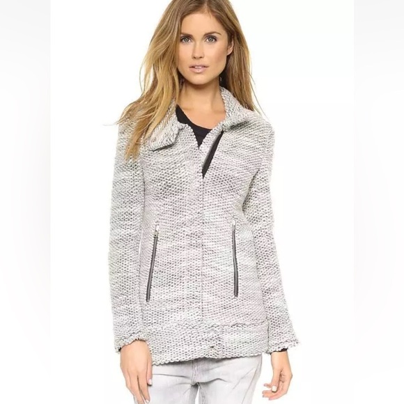 IRO Ajumaspe Wool/Alpaca Blend Boucle Zip Front Jacket IT 34 - Picture 1 of 8